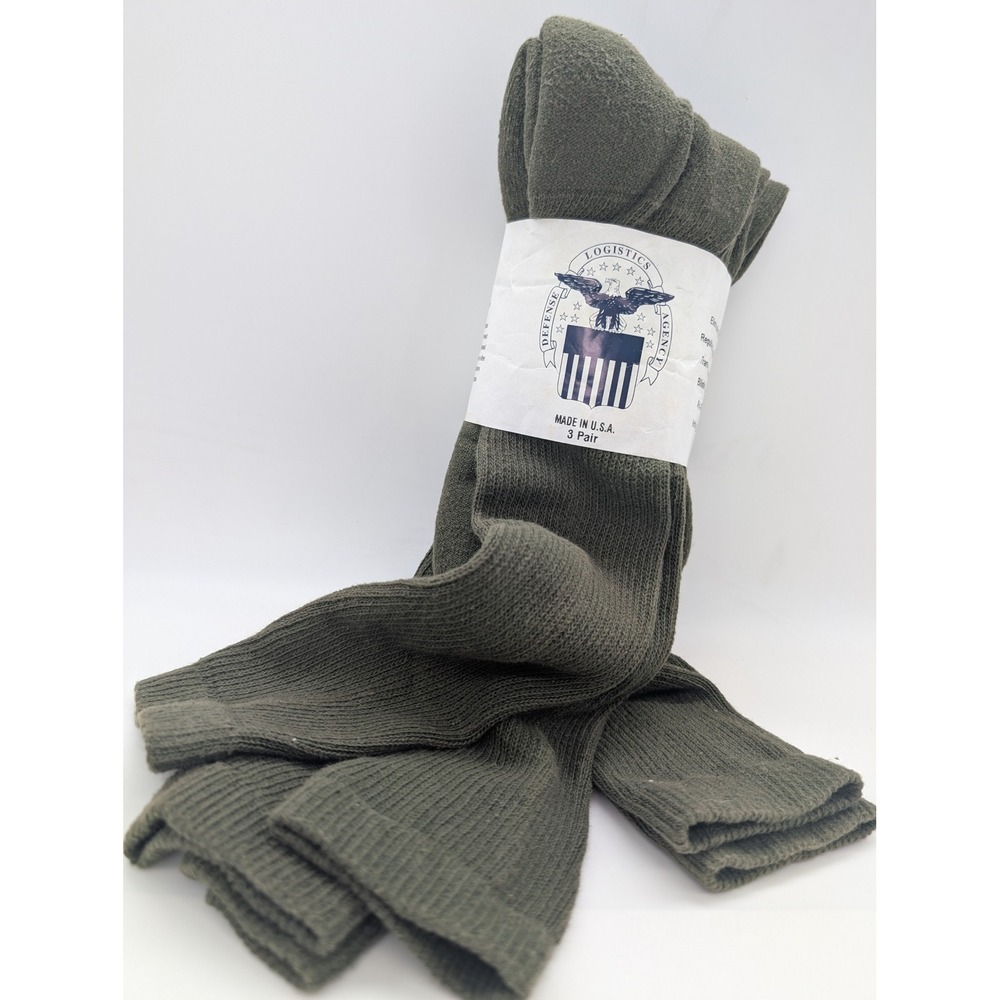NEW Pickett Hosiery Mills 3 Pack Military Antimicrobial Boot Socks Green L 12-13